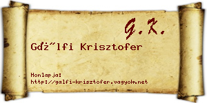 Gálfi Krisztofer névjegykártya