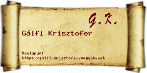 Gálfi Krisztofer névjegykártya